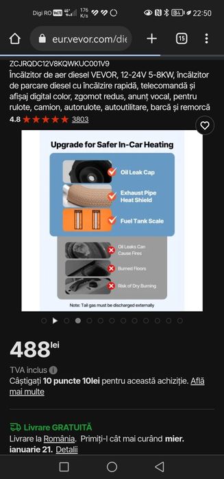 Vevor Incalzitor aer Diesel 8kw Vevor Sirocou