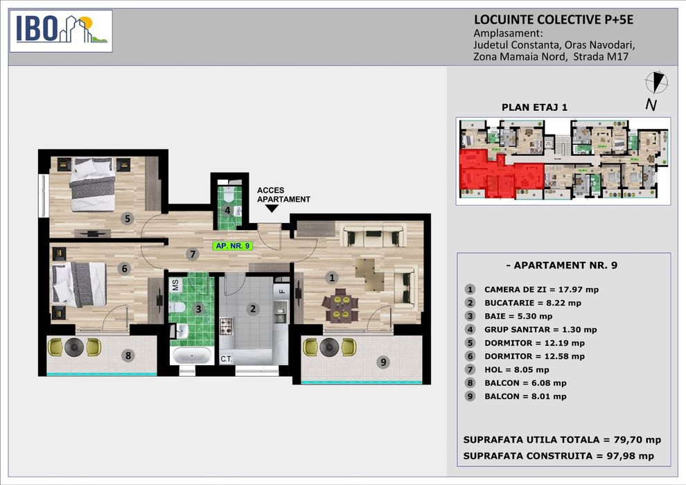 Apartament 3 Cam - Mamaia Nord/ Sat