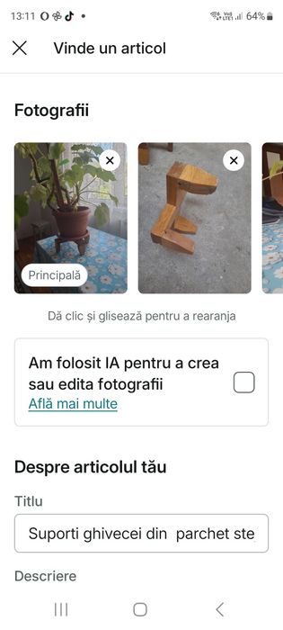 12 Suporti ghivecei din  parchet stejar masiv, lucrate manual si lacuite