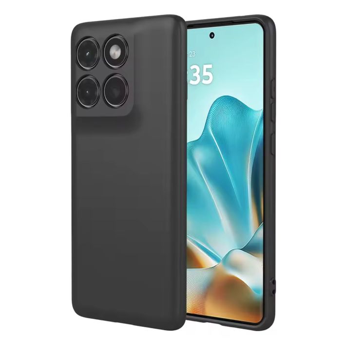 Motorola G05/G15/G54/G75/G84/G85/G86 - Husa Silicon Neagra Catifea