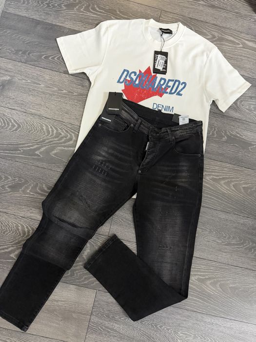 Blugi barbati 2 piese   Tricou si bulgi hugo boss Diesal dsquarde