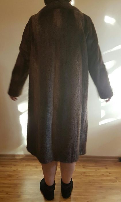 Haina blana lunga vizon naturala