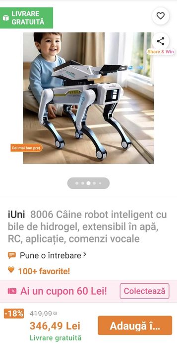 Jucărie robot câine IUni