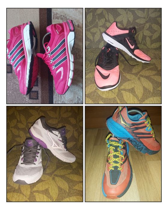 Маратонки Mizuno, Nike, Adidas и HOKA