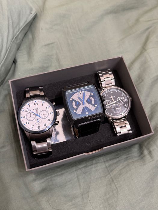 Часы мужские пакет (Fossil оригинал, Tag Heuer) под восстановление