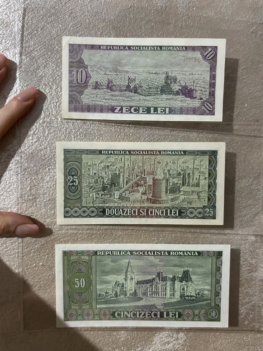 Lot bancnote 1, 3 , 5, 10, 25, 50, 100 lei 1966