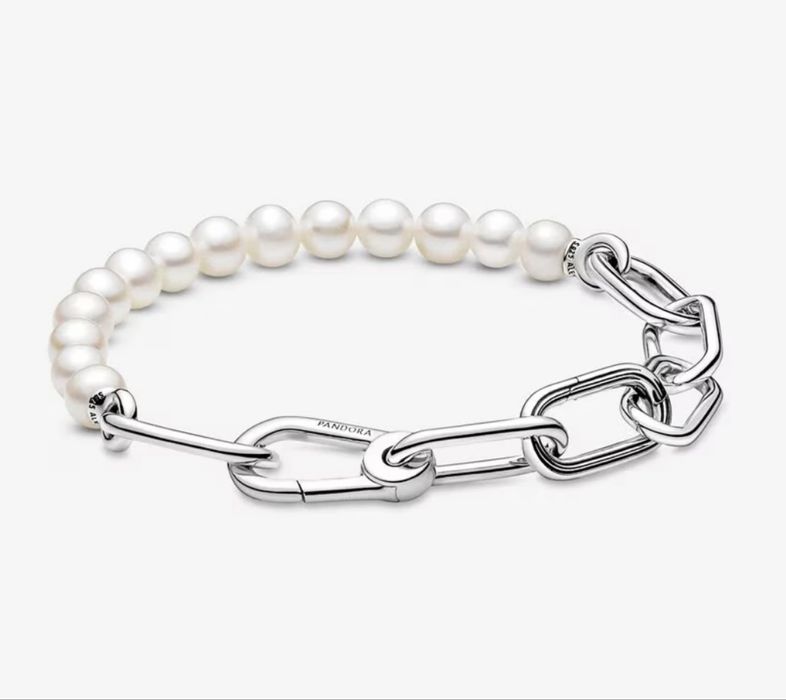 Гривна Pandora сребърна с перли