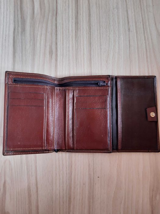 Портфейл, мъжки естествена кожа, цвят-бордо