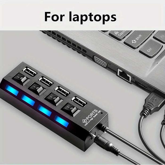 USB HUB 4 Port With ON/OFF Switch Adapter - ULTIMUL PRODUS!