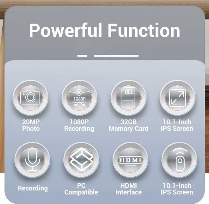 Цифров микроскоп MUSTOOL DM12 2000X LED 20MP 10,1 инча със светлини