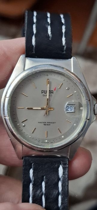 PUMA ceas de mînă bărbătesc cu baterie și curea din piele naturală.