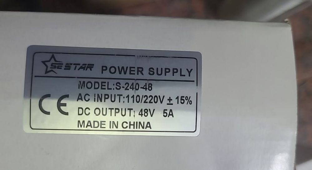 Импульсный блок питания SESTAR S-240-48: 48V 5A, 240W