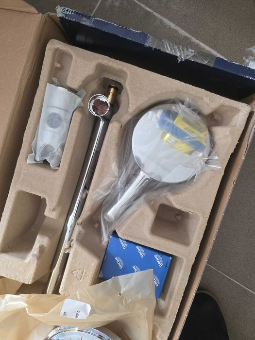 Grohe Vitalio Start System 250, Coloană de duș cu baterie termostatică, Duș Vitalio Start 110 2 jeturi, Flexibil 1,75 m, Crom 26677001