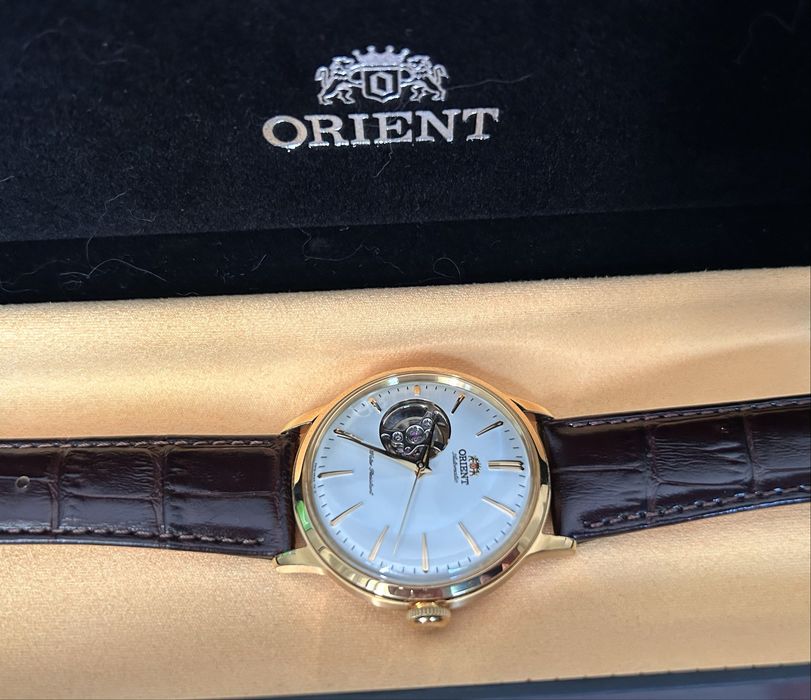 Ceas Orient Bambino Open Heart RA-AG0003S, automatic, ca nou (cutie si eticheta cu cod)