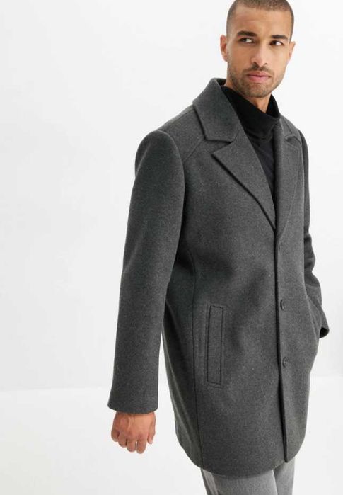 Palton premium 50 L Marc O'Polo lana moale respirabila gri antracit