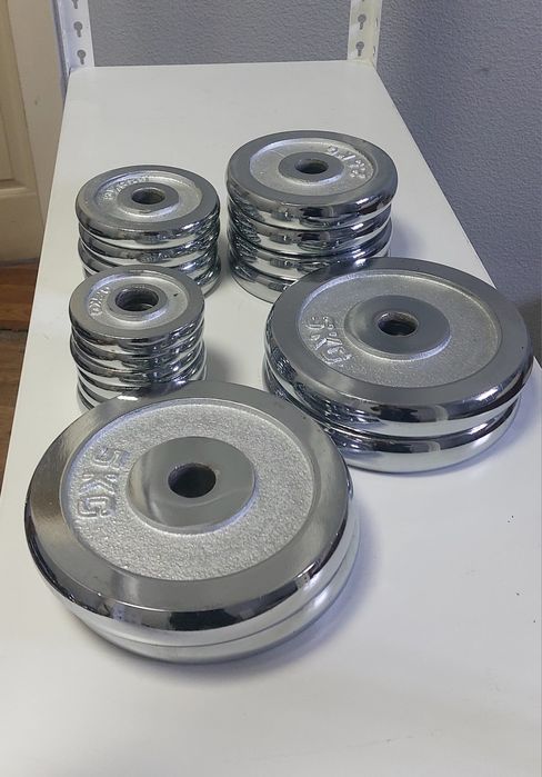 Блины хромированные для гантели и штанги от 0.5кг до 5кг