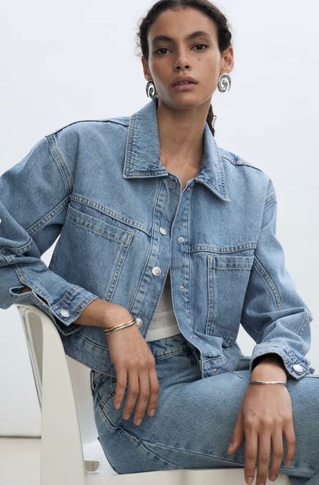 Geaca Mango din denim damă cu buzunare