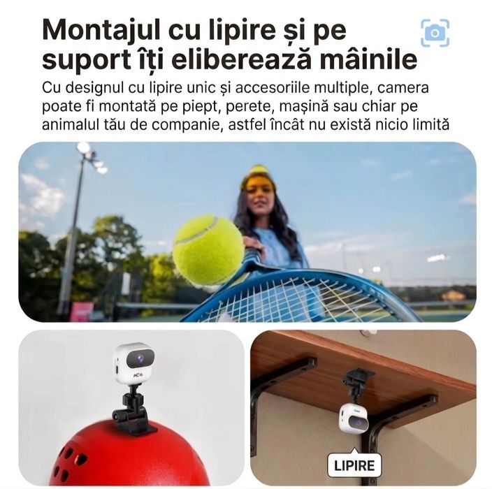Mini Cameră de Supraveghere Wi-Fi  – Cameră Ascunsă / Monitorizare Copii, Animale, Casă