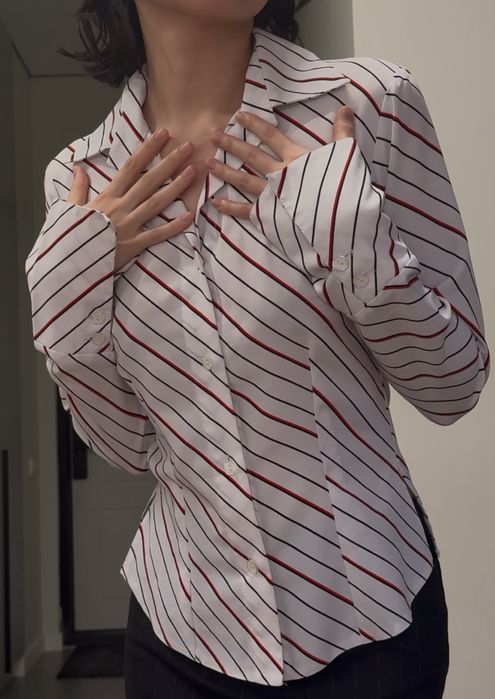 винтажная блузка в полоску