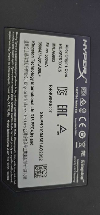 Tastatura cu Leduri HyperX Alloy Origins Core