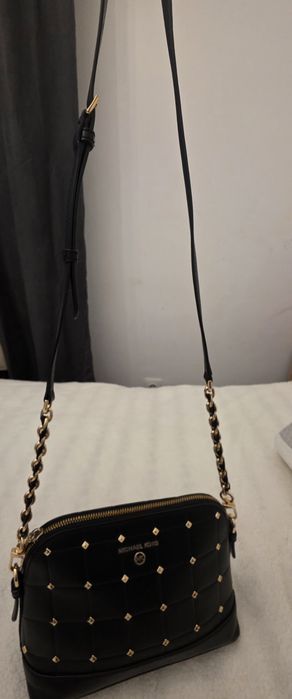 Michael Kors Jet Set Travel studded quilted crossbody bag – black, sma