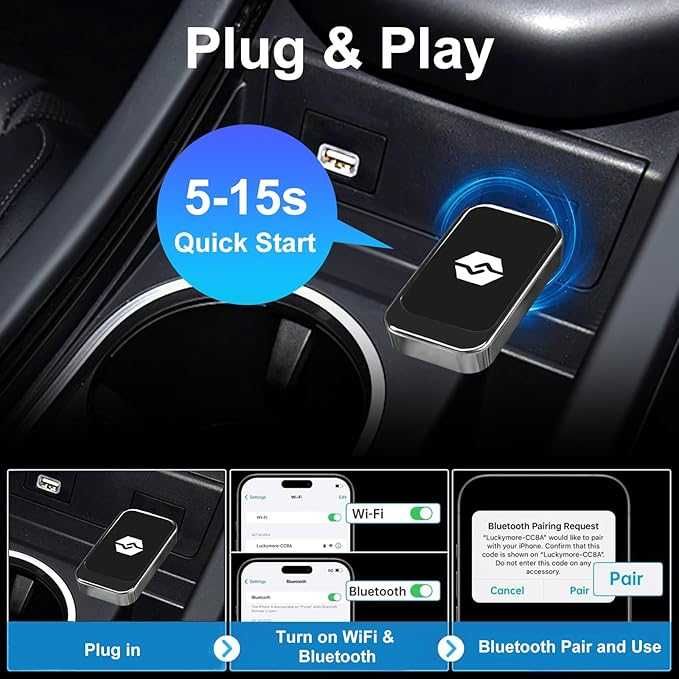 ZUOQIANG 2 в 1 безжичен Carplay адаптер