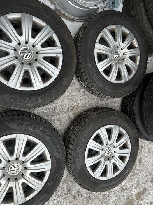 Set jante otel pe 16 originale vw Tiguan  cu cauciucuri 215/6516 Pire