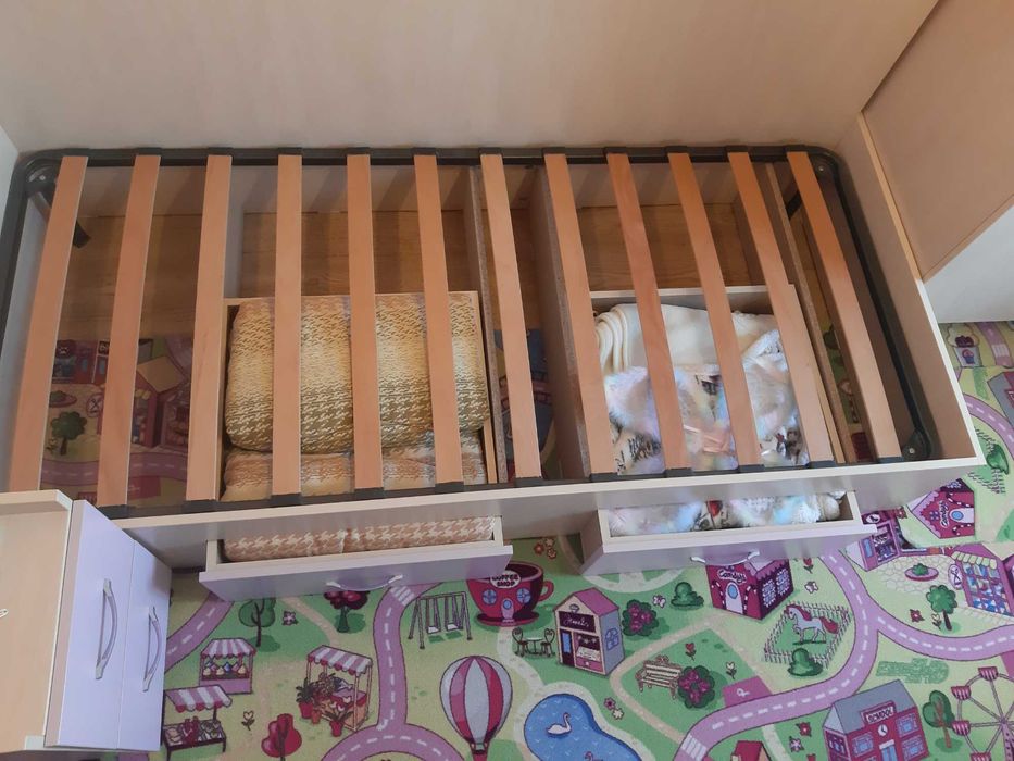 Pat o persoana cu 2 sertare 200x90