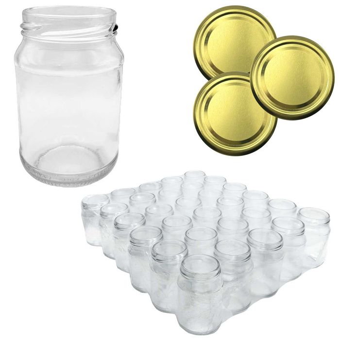 Комплект стъклени буркани 190мл с капачки – 30бр.