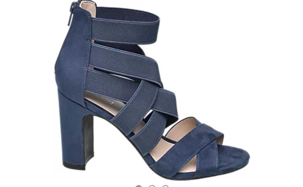 Сини сандали с дебел тол