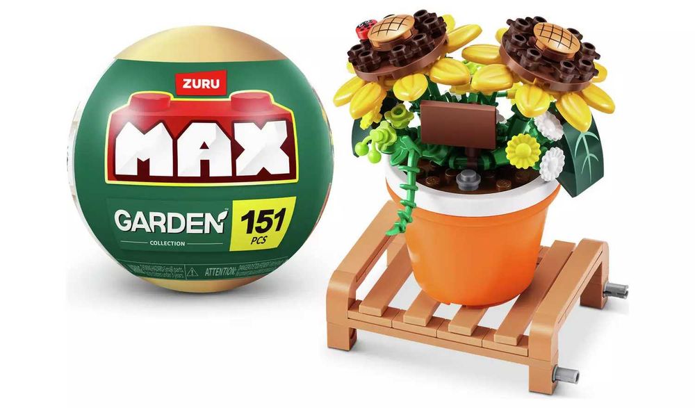 Конструктор Zuru MAX Garden цвете в саксия Комплект от 4бр лего