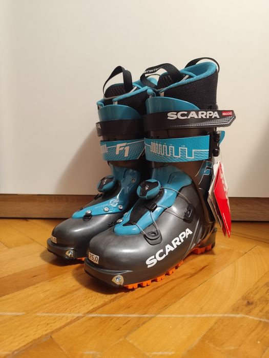 Clapari ski / schi de tura Scarpa F1 Anthracite Pagoda Blue