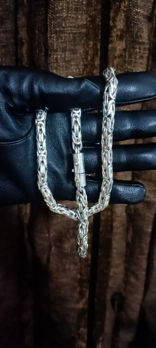 Цепь серебряная лисий хвост
