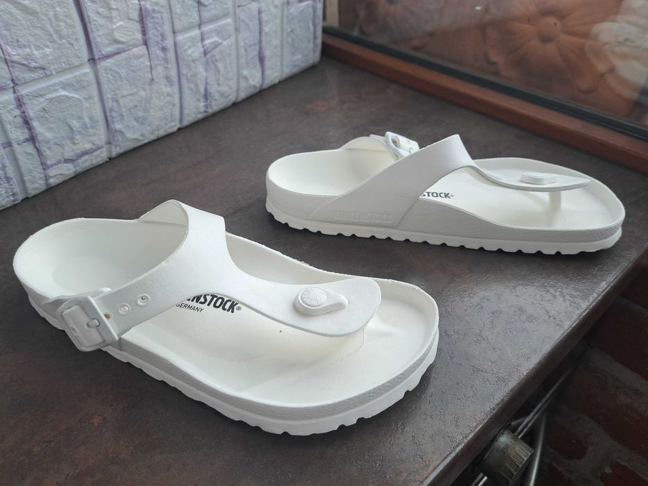 дамски чехли,Birkenstock,летни отворени обувки,бели джапанки,37