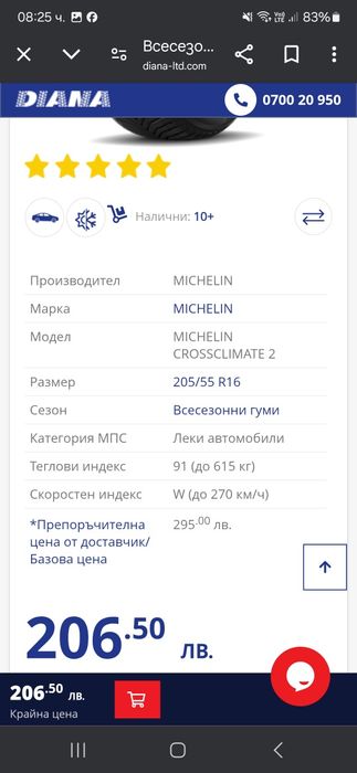 7mm! 4 бр 205 55 16 Michelin crossclimate 2