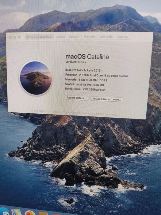 Imac foarte subtire i 5 memorie 8 giga ssd 250 giga -650 ron