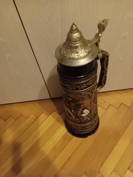 Halbă de bere de ceramică mare de colecție