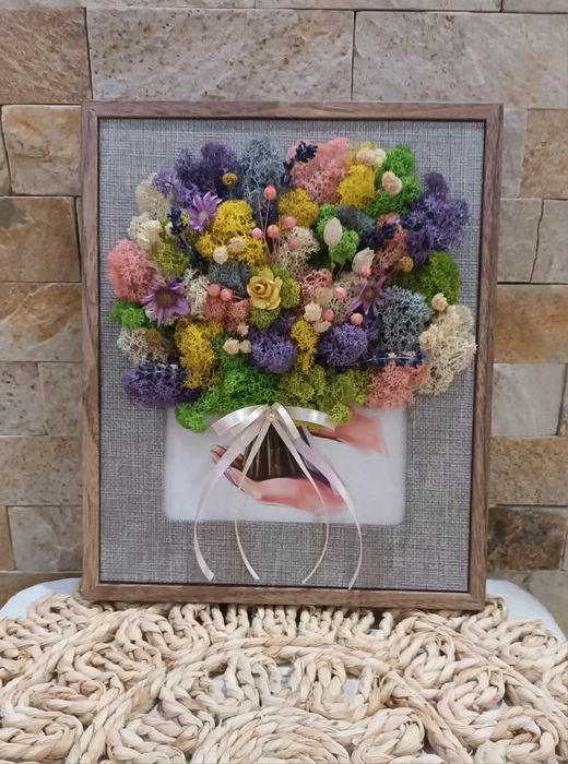 Букет в рамка със скандинавски мъх!