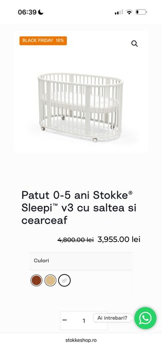 SUPEROFERTA Patut Stokke Sleepi Saltea Inclusa