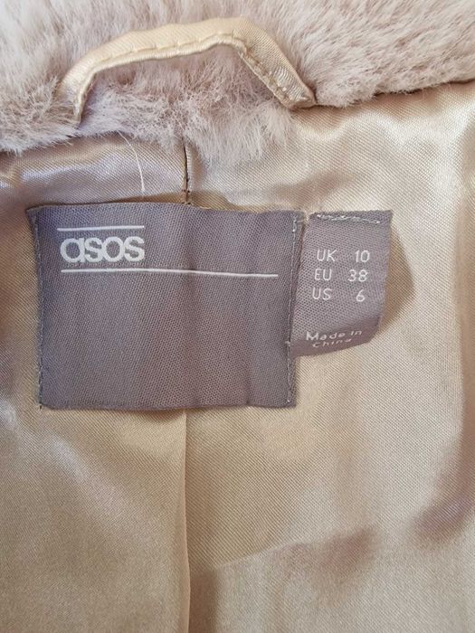 Дълго палто от изкуствен пух ASOS (Размер S/М)