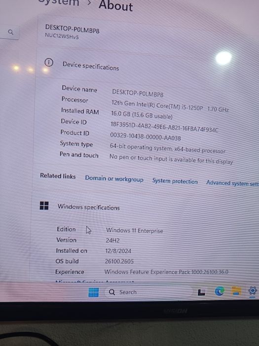 Mini PC Intel NUC 12 Pro Intel I5-1250P 16 GB RAM, 256 GB SSD