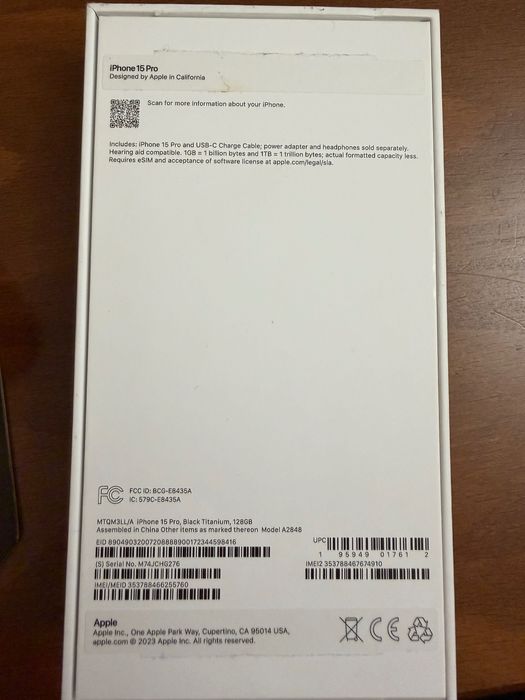 iPhone 15 Pro Black Titanium