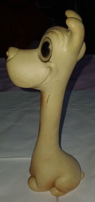 Cauciuc anii '60 "Neck Dog Caine cu Gat Lung" H: 22 cm Made in England