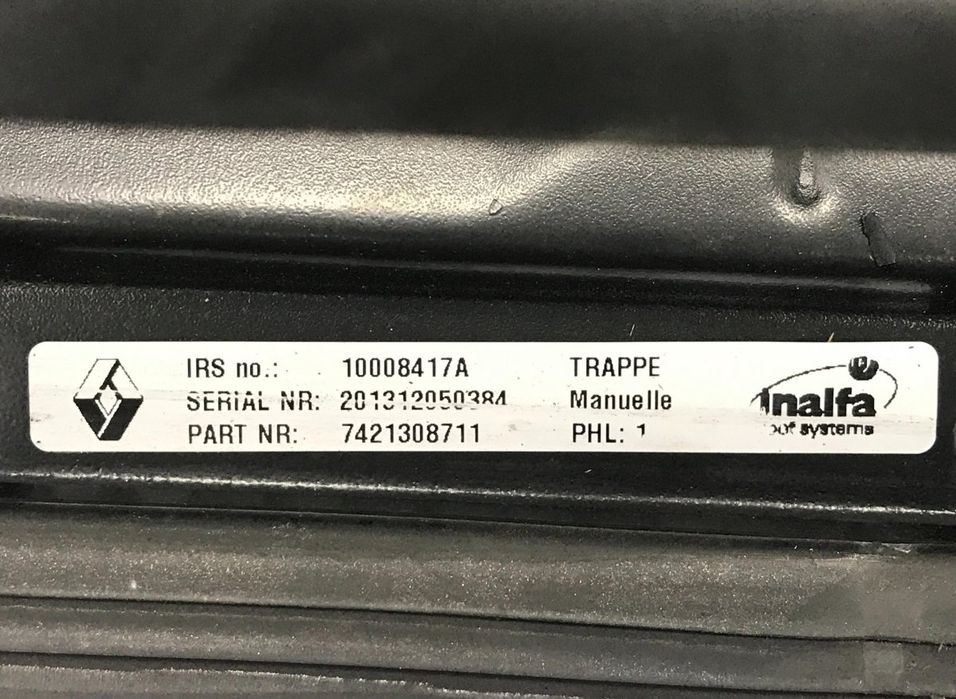 7421308711 Trapă de acoperiș INALFA B5LH, B0E (2008-) VOLVO
