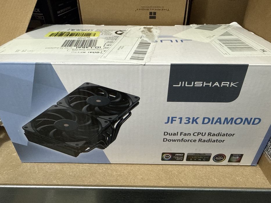 JIUSHARK JF13K DIAMOND Cooler Procesor CPU AMD AM4 AM5 Dual Fan 2x120mm 7 Heatpipes PWM Low Profile Top Down Gaming Resigilat Open Box