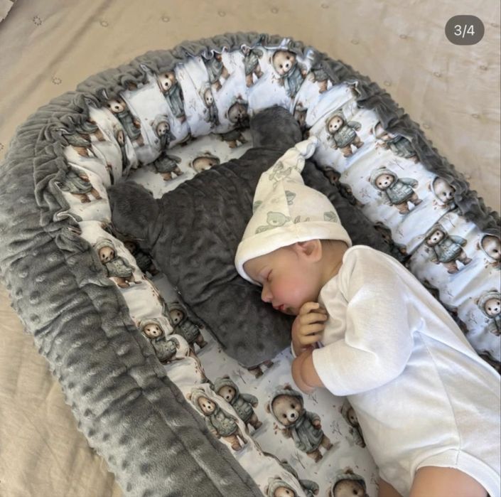 Babynest, cuib pentru bebelusi - handmade, premium, 100% bumbac.