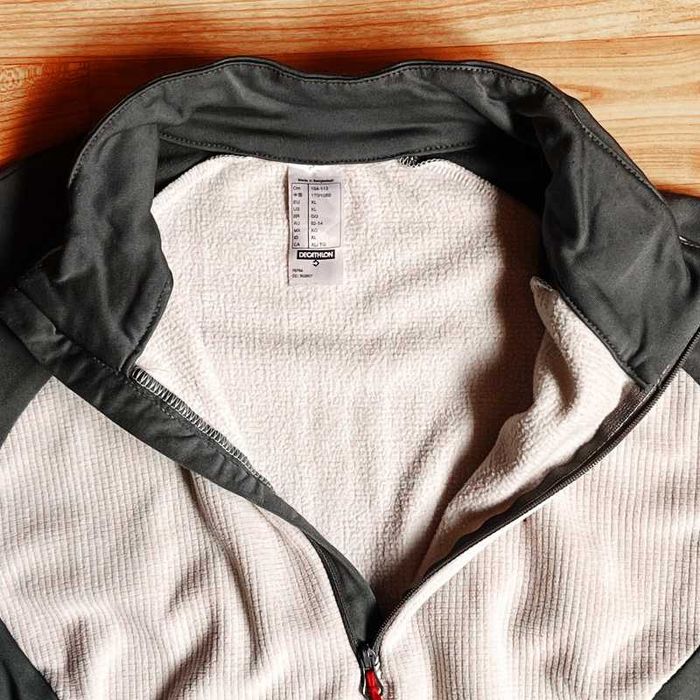 Pulover tip polar Quechua alb-verde marimea XL
