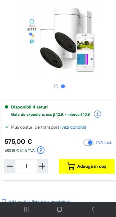 Camera de supraveghere de exterior Somfy, Wifi, 1080p Full HD