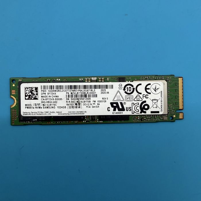 SSD Samsung 1TB PCIe Gen3x4 NVMe M.2 2280 – Testat, peste 90% sanatate