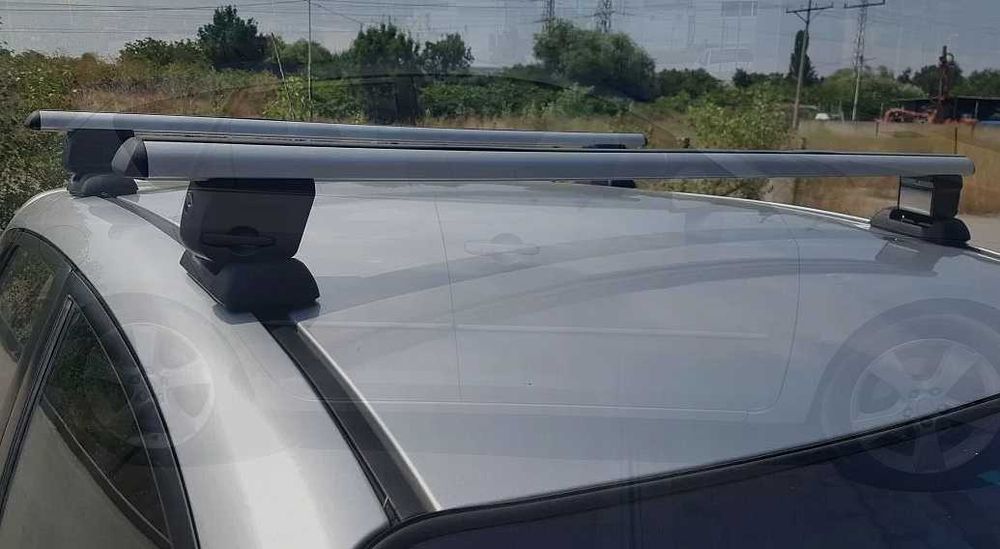 Напречни греди за багажник за фабрични резби на покрива, 120см, с ключ